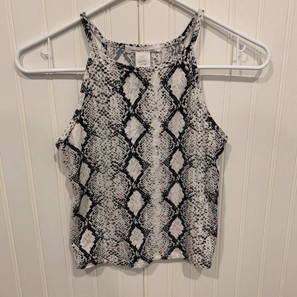 Snake print, sleeveless shirt